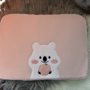 Túi chống sốc Laptop Macbook Hồng gấu trắng 2